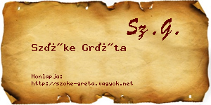 Szőke Gréta névjegykártya