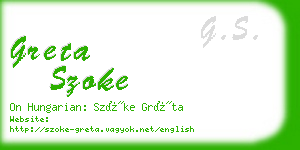 greta szoke business card